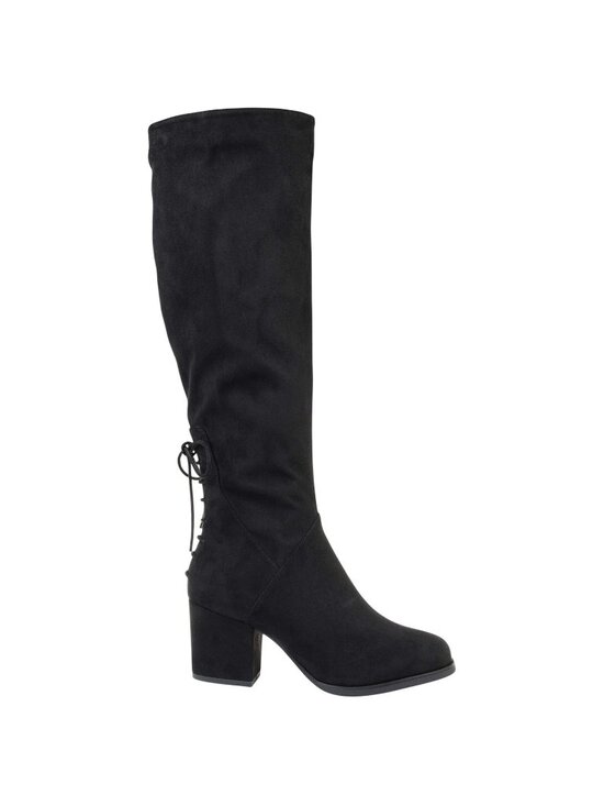 Journee Collection Shoes - NWT Journee Collection Lace Faux Suede Knee-High Block Heeled Boots Black 8.5M